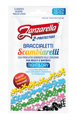 Zanzarella Z-ochranné náramky Deň/Noc, svietiace, 5 ks