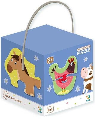 DoDo Puzzle 2-3-4 elemből 6 az 1-ben - Háziállatok