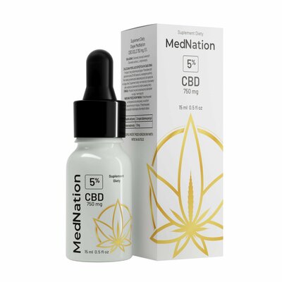 Med Nation CBD GOLD Olej s obsahom kanabinoidov, flavonoidov a terpénov, 15ml, 750mg, 5 %