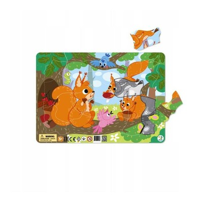 DoDo Puzzle szőnyeggel Mókusok 21 db