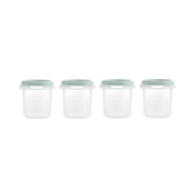 Miniland Dolce Hermeticky uzatvárateľné nádoby na potraviny, 4x200 ml, mätová