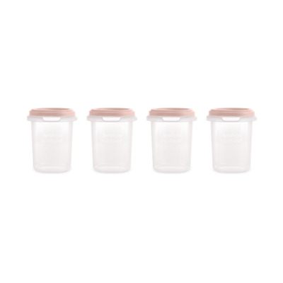 Miniland Dolce Hermeticky uzatvárateľné nádoby na potraviny, 4x250 ml, ružová