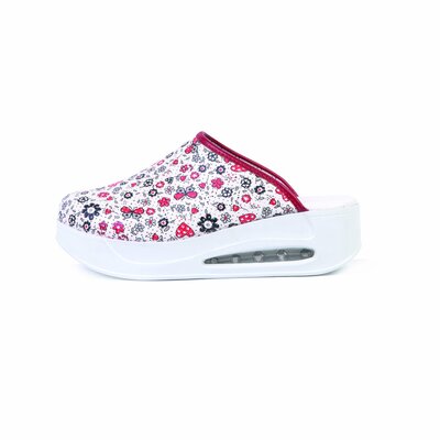 Carine AIR SOLE, Profesionálna lekárska obuv s perforáciou NT 056, červené kvety, veľ. 39