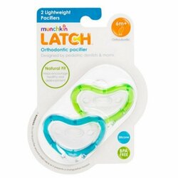 MUNCHKIN LATCH  Set silikónových cumlíkov, od 6m+, 2ks, zelená/modrá