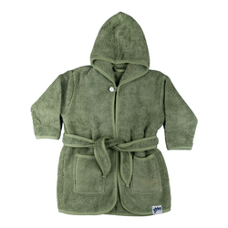 XKKO Organic BIO Bavlnený župan - Granite Green 6-12m
