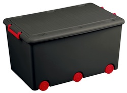 TEGA BABY Box na hračky grafitový/červený