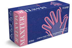 Maxter Nitrilové rukavice bezpudrové - modré, XL, 100 ks