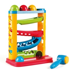 Miniland Farbige Spur mit Kugeln und Hammer, 12m-3r