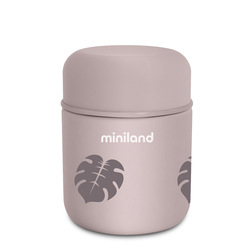 Miniland Terra Thermos für Lebensmittel, 280ml, rosa/Blätter