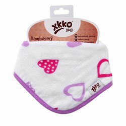 XKKO BMB Hearts&Waves – Lätzchen/Schal, Lila Herzen (1 Stück)