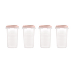 Miniland Dolce Hermeticky uzatvárateľné nádoby na potraviny, 4x330 ml, ružové
