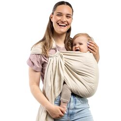 BOBA Ring Sling Detský nosič/šatka z ľanu, béžová