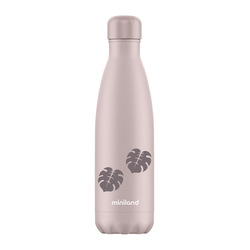 Miniland Terra Termosková fľaša, 500ml, ružová/listy
