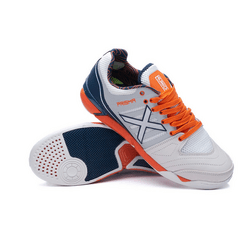 Munich Prisma Herren-Hallenfußballschuhe, weiß/blau/orange, Gr 41