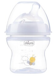 Chicco Naturalfeeling Plastová fľaša 150ml, silikónový cumel, stredný prietok 0+