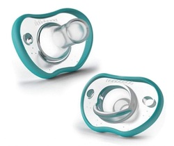 Nanobébé Flexy Silikónový upokojujúci cumlík, 3m+, tyrkysový, 2ks