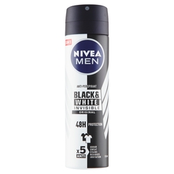 NIVEA Men Black & White Invisible Original Sprej antiperspirant, 150 ml