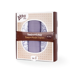 XKKO BMB Bambusová plienka Safari Lavender Aura, MIX 3ks, 70x70