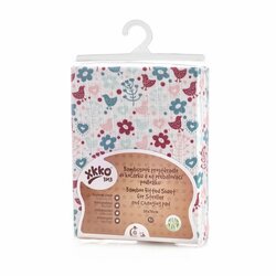 XKKO BMB Plachta s gumou do postieľky 120x60 - Flowers&Birds For Girls