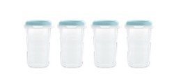 Miniland Terra Nádoby na uskladnenie stravy, 4x330ml, modré