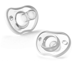 Nanobébé Flexy Silikónový upokojujúci cumlík, 3m+, biely, 2ks