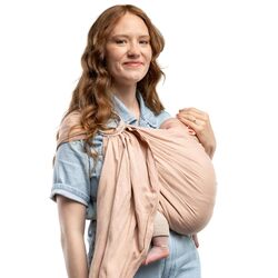 BOBA Ring Sling  Detský nosič/šatka z ľanu, púdrovo ružová