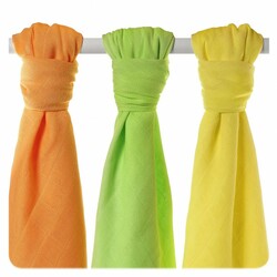 XKKO BMB Bambusová plenka Colours 70x70 - MIX Lime, Lemon, Orange (3ks)