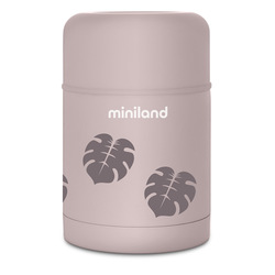 Miniland Terra Termoska na jedlo, 600ml, ružová/listy