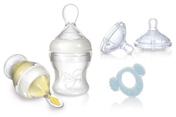 Nuby Súprava na kŕmenie Infafeeder + cumlíky na fľašu + hryzátko