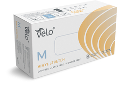 VELO Bezpúdrové vinylové diagnostické rukavice, veľ. M, 100 ks