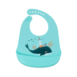 SIMED Silikónový podbradník s vreckom, Whale