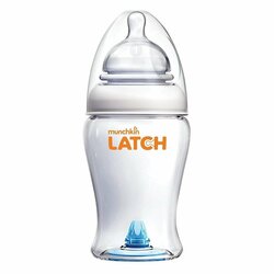MUNCHKIN LATCH,  Dojčenská fľaša s cumlíkom a antikolikovým ventilom, 240ml, od 0m+