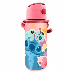 Gyerek Euroswan Alumínium palack szívószállal - Lilo & Stitch 600 ml, rózsaszín