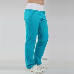 Primastyle Női gyógynadrág ZOJA elasztikus derékkal, türkiz, 52-es méret