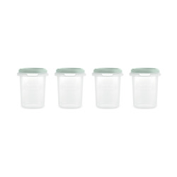 Miniland Dolce Hermeticky uzatvárateľné nádoby na potraviny, 4x250 ml, mätová