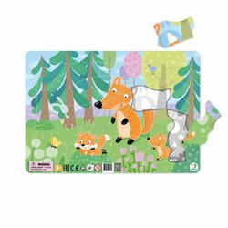 DoDo Puzzle s podložkou - Lišky 21 dílků
