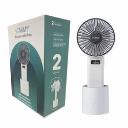 VITAMMY Dream Roto Ventilator, USB Mini-Tischventilator mit Drehfuß, weiß