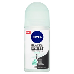 NIVEA Black & White Invisible Fresh Guľôčkový antiperspirant, 50 ml
