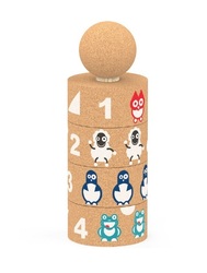 Elou Ökologische Korkwürfel - Pyramidenpuzzle mit Tieren