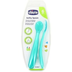 Chicco Mäkká silikónová lyžička, modrá, 2ks