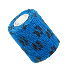 VITAMMY Autoband Selbstklebende Bandage mit Pfotenabdruck, blau, 7,5 cm x 450 cm
