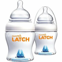 MUNCHKIN LATCH, Babyflaschen-Set mit Anti-Kolik-Ventil, 120ml, ab 0m+, 2St