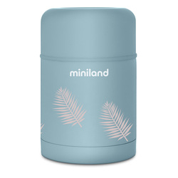 Miniland Terra Termoska na jedlo, 600ml, modrá/palmy