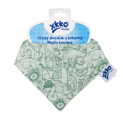 XKKO Organic Staré časy Šatka - Safari Granite Green