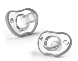 Nanobébé Flexy Silikónový upokojujúci cumlík, 3m+, šedý, 2ks