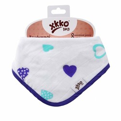 XKKO BMB Hearts&Waves – Lätzchen/Schal, Ozeanblaue Herzen (1 Stück)