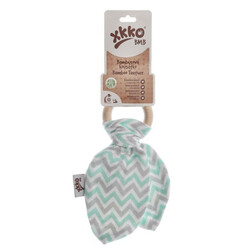 XKKO BMB Beißring mit Blättern - Chevron Baby Mint