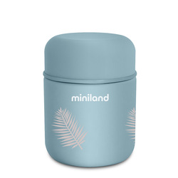 Miniland Terra Termoska na jedlo, 280ml, modrá/palmy