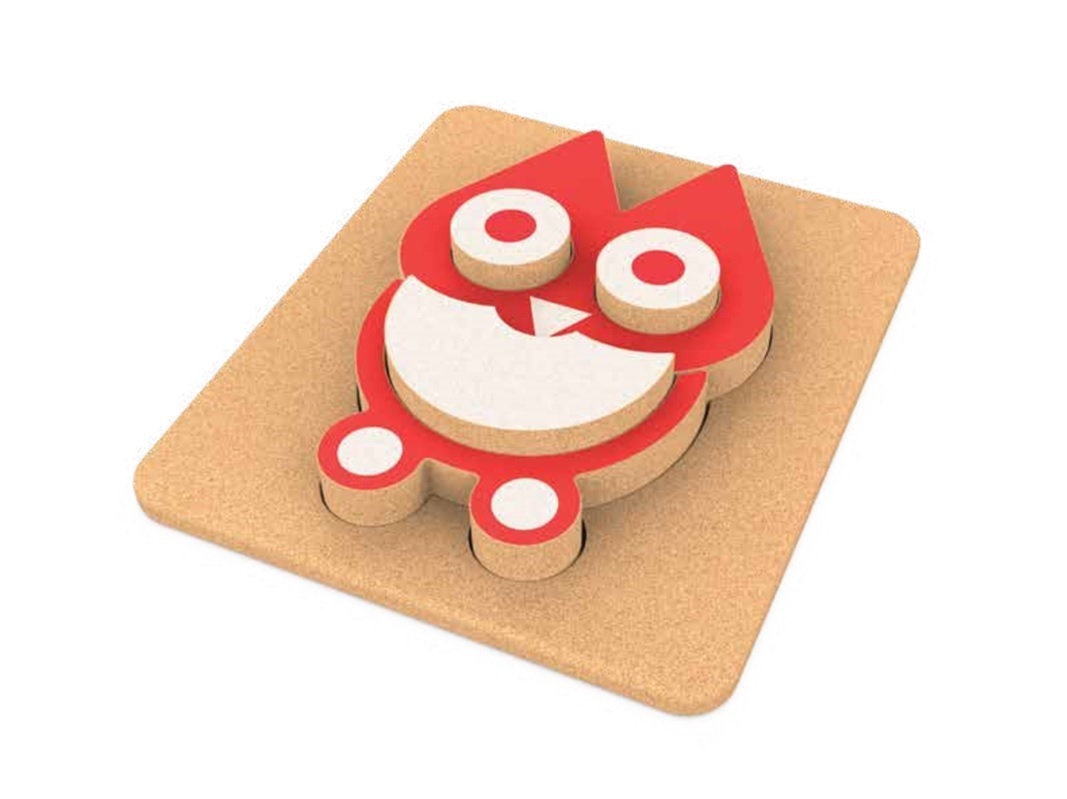 Elou Ekologické korkové kocky - Puzzle - Sova 3D