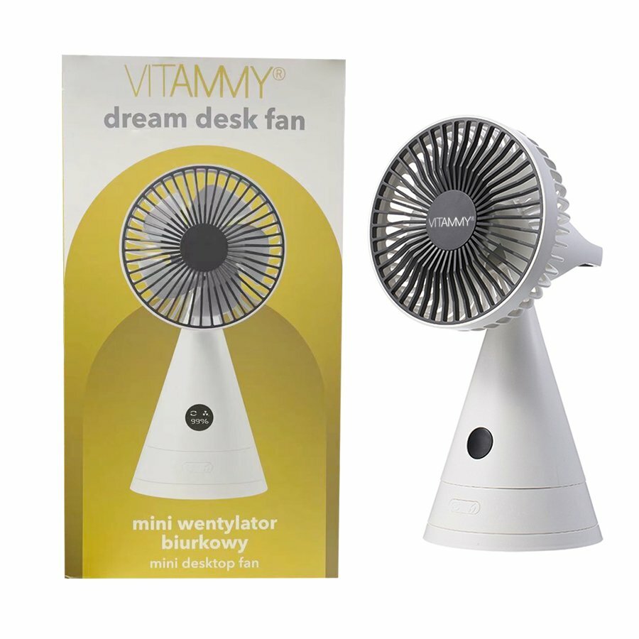 Dream desk fan,  USB mini stolný ventilátor, šedý